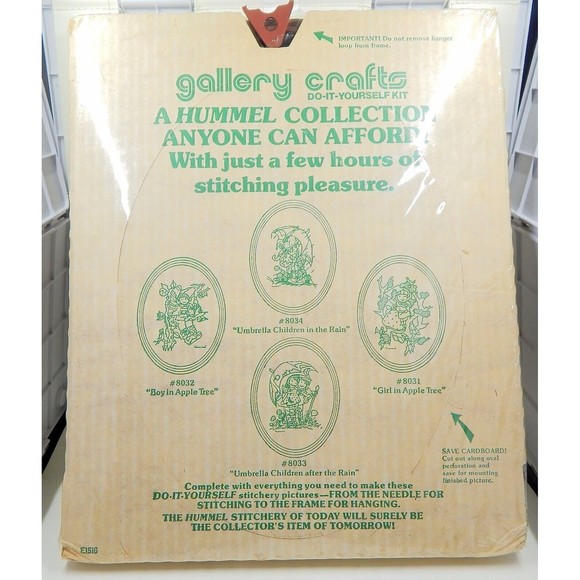 Hummel Stitchery Crewel Kit Umbrella Children After the Rain Gallery Crafts NOS - Picture 6 of 9